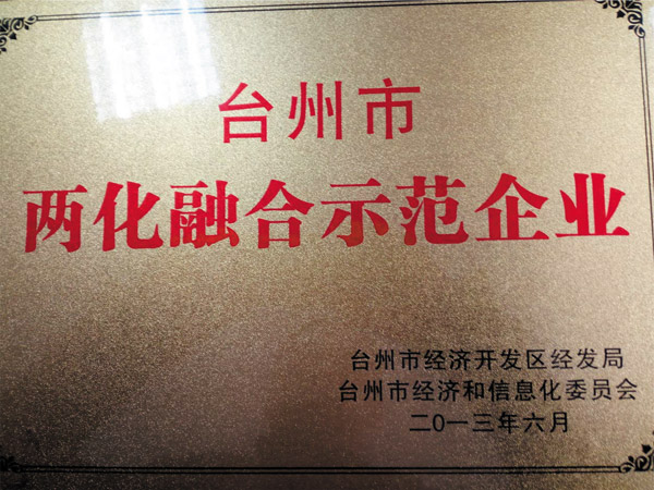 臺州市兩化融合示范企業(yè)